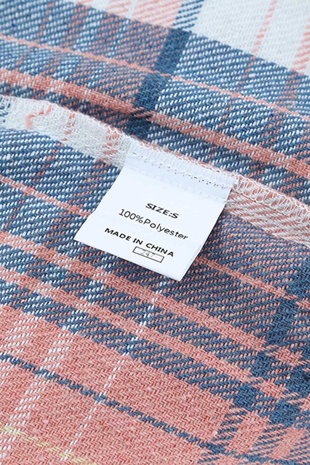 جاكيت منقوش باللون الوردي والأسود والوردي مزود بجيوب