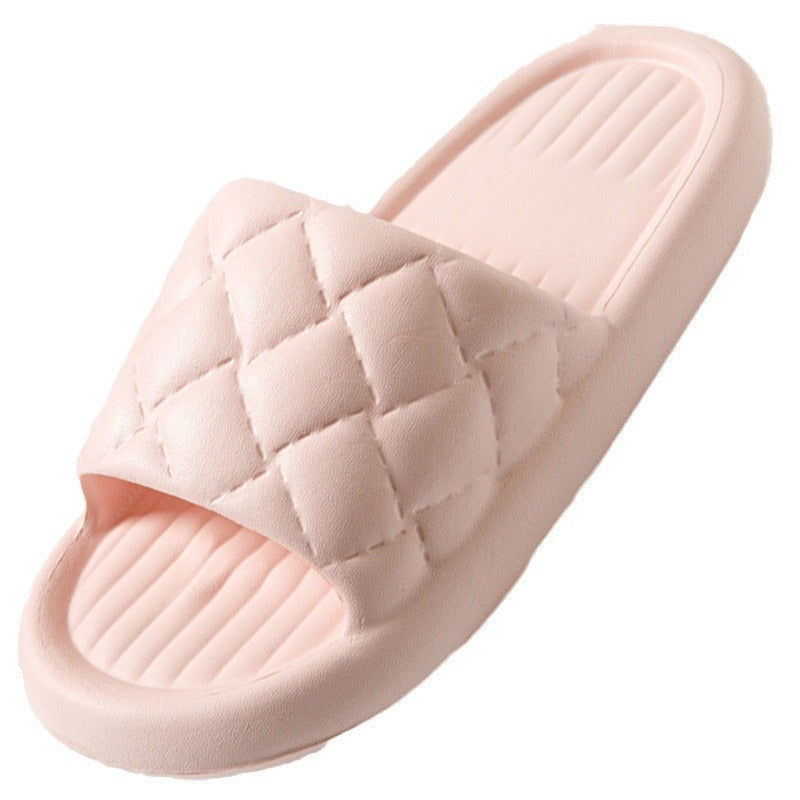 Rhombus Pattern Non-Slip Bathroom Slippers – Lightweight EVA House Shoes for Men & Women