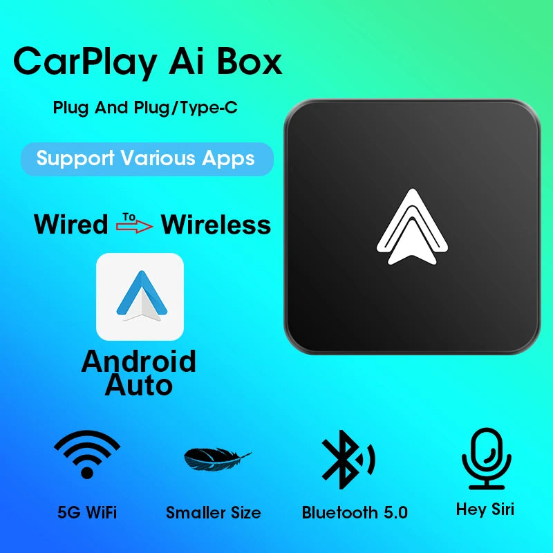 NEW Mini Box Wired To Wireless CarPlay Android Auto Wireless Adapter Plug And Play Universal