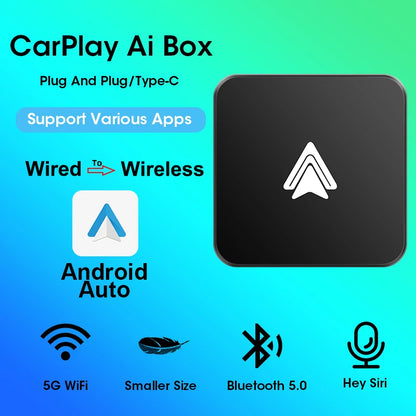 NEW Mini Box Wired To Wireless CarPlay Android Auto Wireless Adapter Plug And Play Universal