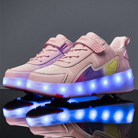 Wear-Resistant Four-Wheeled Roller Skates – Double Row PU Wheels for Indoor and Outdoor Use