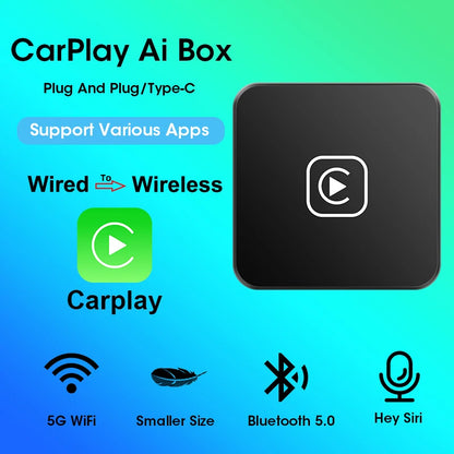 NEW Mini Box Wired To Wireless CarPlay Android Auto Wireless Adapter Plug And Play Universal