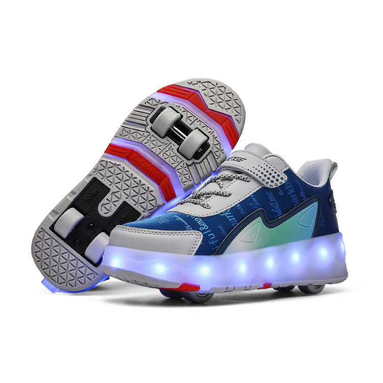 Wear-Resistant Four-Wheeled Roller Skates – Double Row PU Wheels for Indoor and Outdoor Use