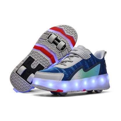 Wear-Resistant Four-Wheeled Roller Skates – Double Row PU Wheels for Indoor and Outdoor Use