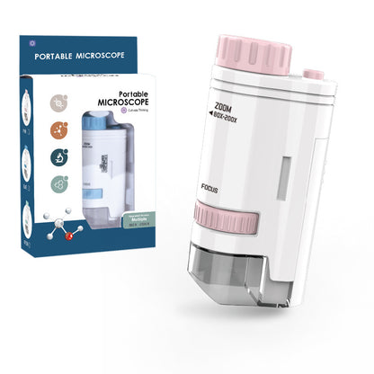 Mini Children's Portable Microscope Outdoor Handheld With Base