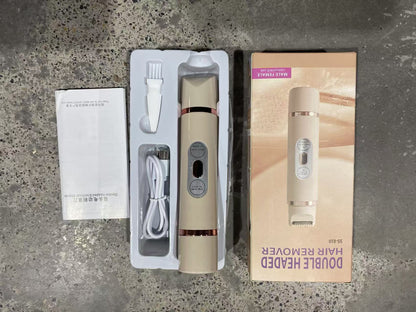 Dual-Head Electric Shaver Painless Women's Epilator Bikini Hair Removal Device Automatic Hair Trimmer Underarm Facial Lips Leg