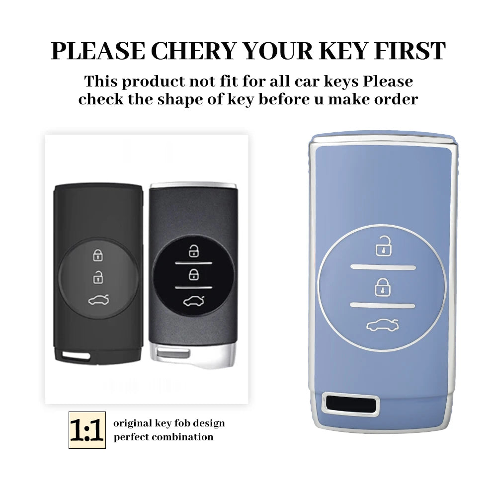Auto TPU Car Key Case Cover For Chery Tiggo 7 Pro 8 Pro Exeed Tiggo 2 3x Arrizo 5Pro Gx 5x EQ7 Tiggo Keychain Key Ring Holder