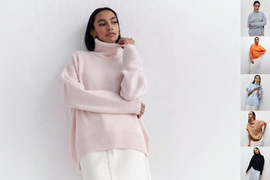 Winter Turtleneck Sweater Ins Solid Color Long Sleeve Pullover Top Women's Clothing