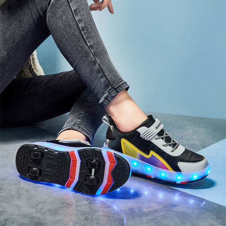 Wear-Resistant Four-Wheeled Roller Skates – Double Row PU Wheels for Indoor and Outdoor Use