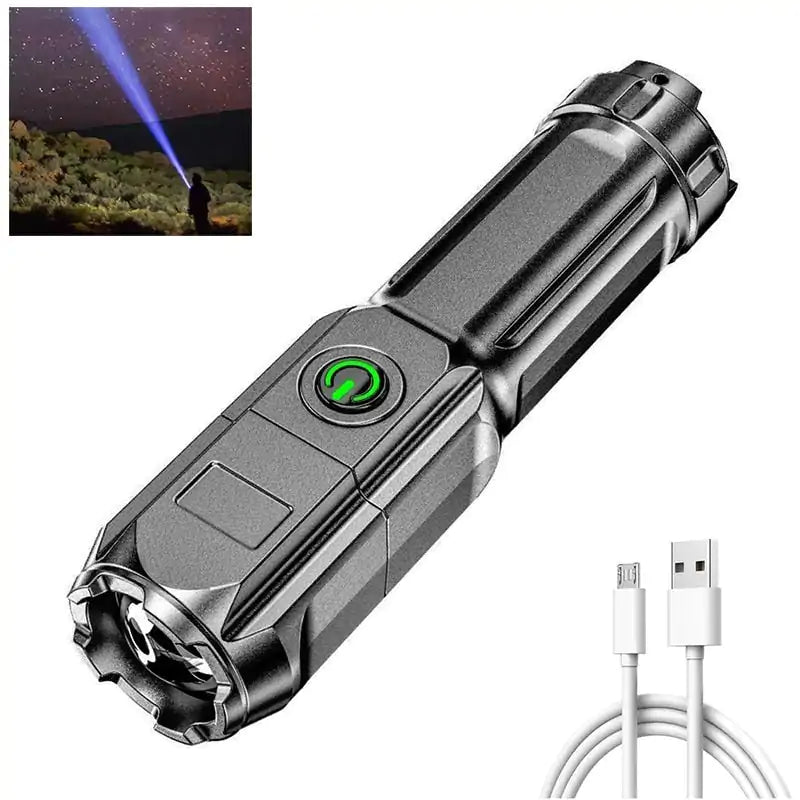 LED Portable Flashlight – High-Lumen, Waterproof, and Rechargeable Torch