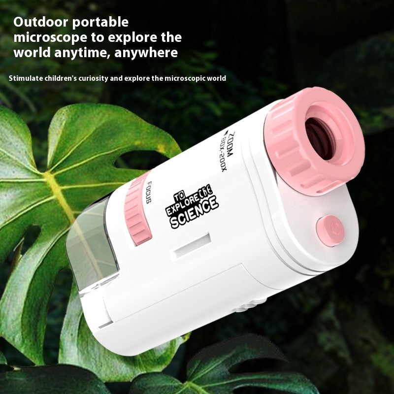 Mini Children's Portable Microscope Outdoor Handheld With Base