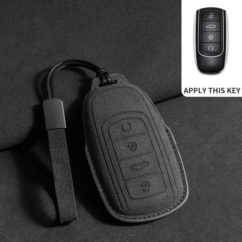 Suede Car Protector Cover Remote Fob Holder chain For Chery Tiggo 8 Arrizo 5 7 Pro Eq7 5x 3x Tiggo 7 Gx Pro 2020
