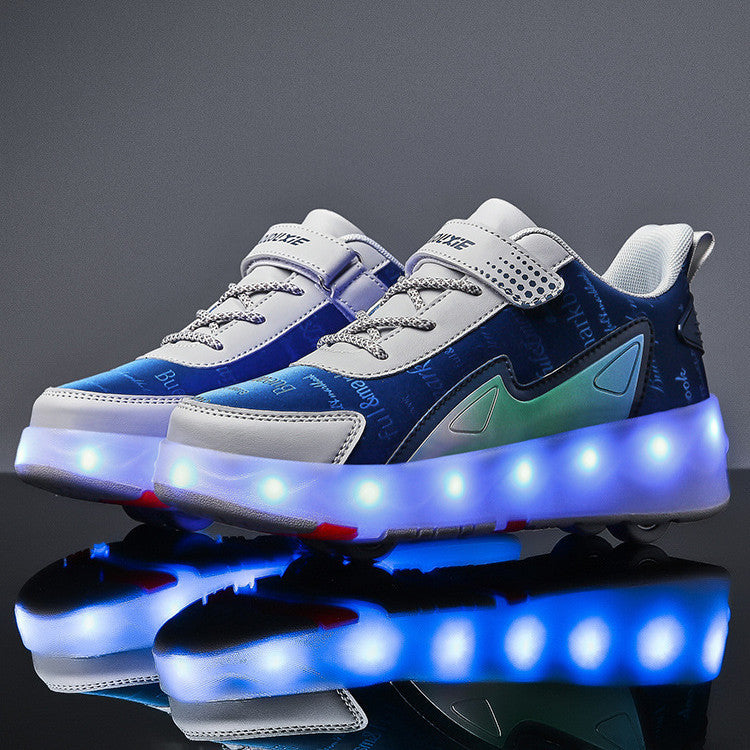 Wear-Resistant Four-Wheeled Roller Skates – Double Row PU Wheels for Indoor and Outdoor Use