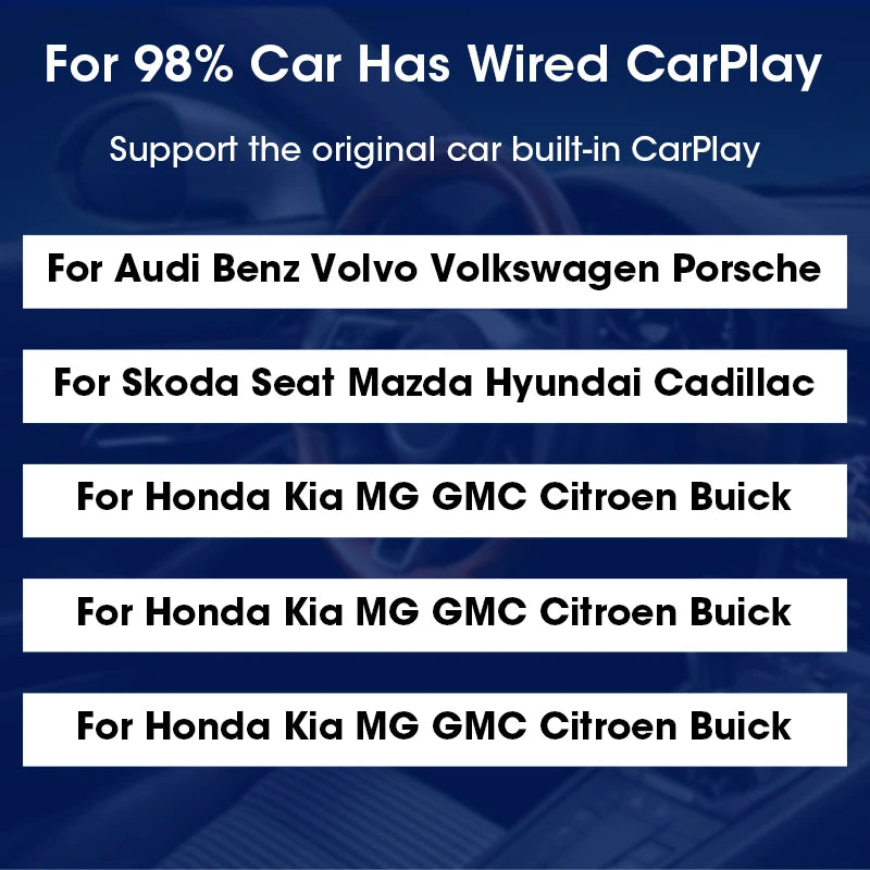 NEW Mini Box Wired To Wireless CarPlay Android Auto Wireless Adapter Plug And Play Universal