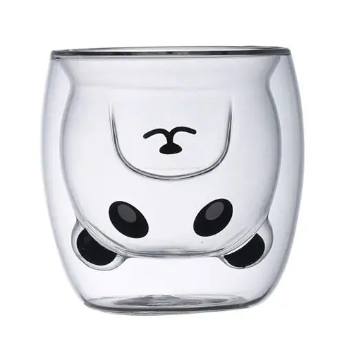 كوب زجاجي مزدوج الطبقات بطابع حيواني