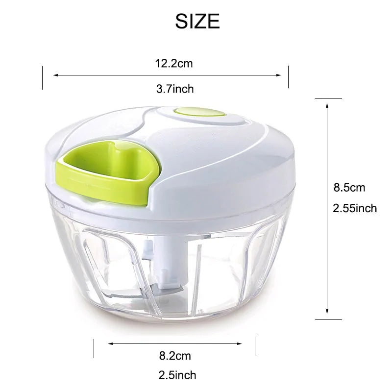 Hand-Pull Vegetable Cutter – Manual Food Chopper with String Pull Mechanism