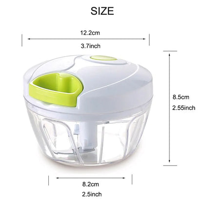 Hand-Pull Vegetable Cutter – Manual Food Chopper with String Pull Mechanism