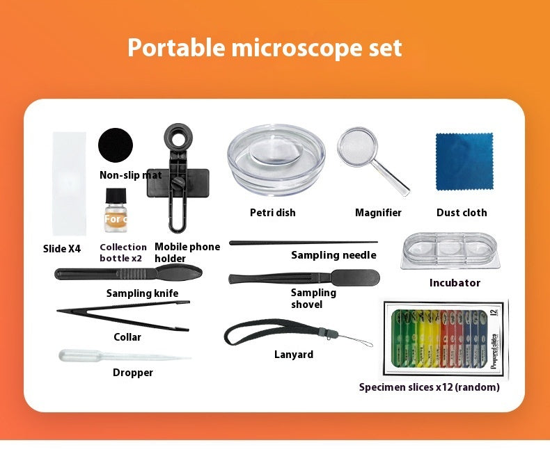 Children's Microscope Portable Scientific Experiment Gift Set