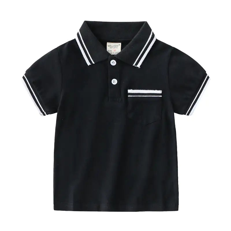 Boys' Summer Cotton T-Shirt – Short Sleeve Polo Style for Ages 3-8