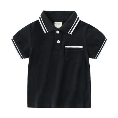 Boys' Summer Cotton T-Shirt – Short Sleeve Polo Style for Ages 3-8