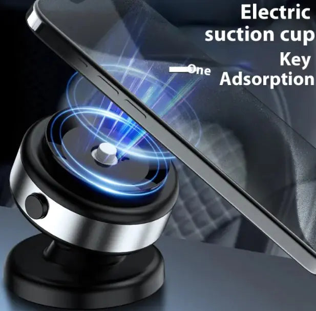 Magnetic Car Phone Holder – Upgraded Vacuum Adsorption with 360° Rotation