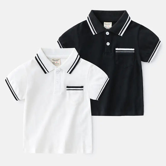 Boys' Summer Cotton T-Shirt – Short Sleeve Polo Style for Ages 3-8
