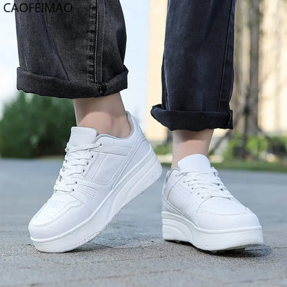 Caofeimao Roller Skate Shoes for Kids - Trendy 2-in-1 Sneakers with Wheels, Perfect for Autumn 2025