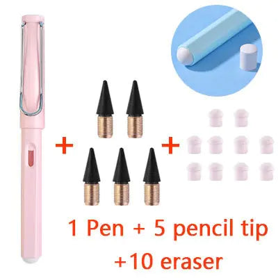 16PCS Eternal Pencil For Kids Art Sketch Writing Drawing Pen Tools No Ink Infinity Pencils Gift School Supplies Stationery