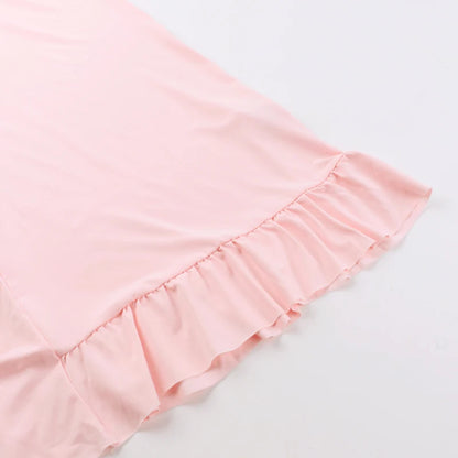 Elegant Sleeveless Ruffles Sexy Long Dress For Women Summer New Deep V-Neck Backless Thigh High Split Maxi Dress