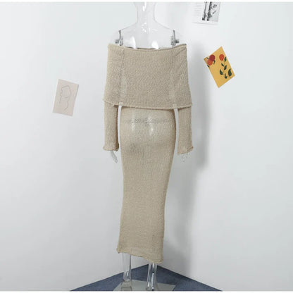 أناقة الصيف: فستان ماكسي شفاف محبوك بأكمام طويلة للنساء