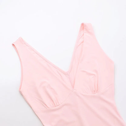 Elegant Sleeveless Ruffles Sexy Long Dress For Women Summer New Deep V-Neck Backless Thigh High Split Maxi Dress