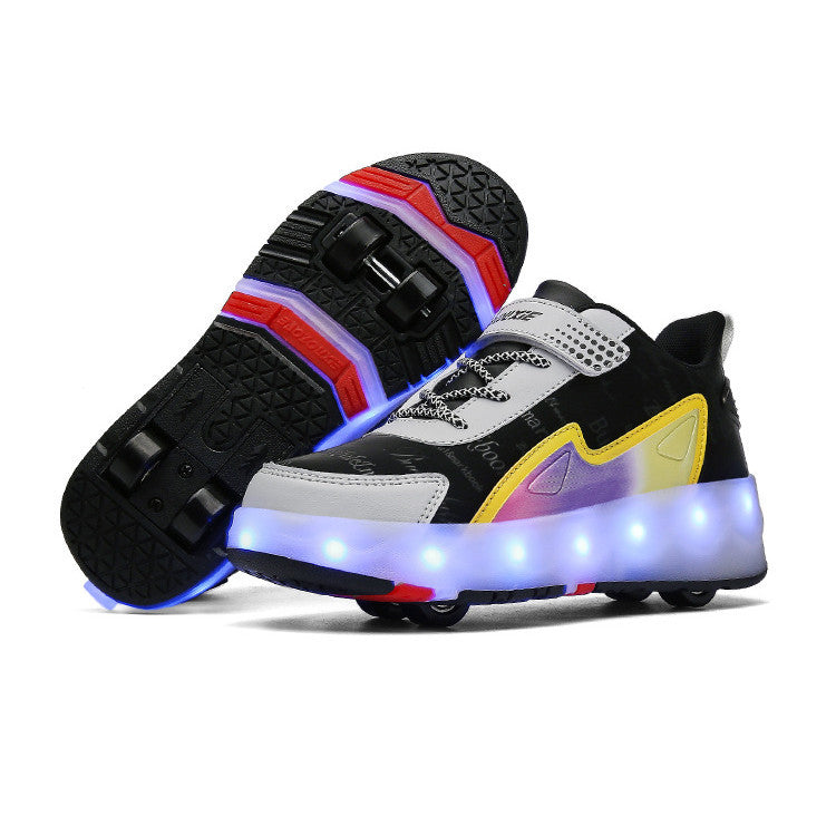 Wear-Resistant Four-Wheeled Roller Skates – Double Row PU Wheels for Indoor and Outdoor Use