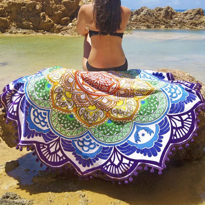 Lotus Printed Beach Towel