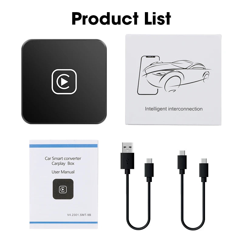 NEW Mini Box Wired To Wireless CarPlay Android Auto Wireless Adapter Plug And Play Universal