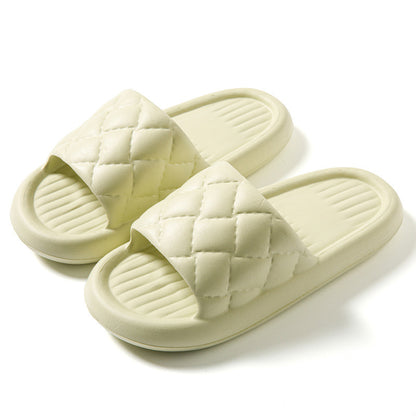 Rhombus Pattern Non-Slip Bathroom Slippers – Lightweight EVA House Shoes for Men & Women