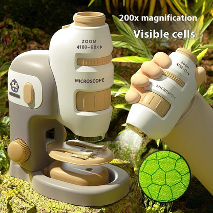Portable Children's Microscope 200 Times HD Scientific Experiment Suit