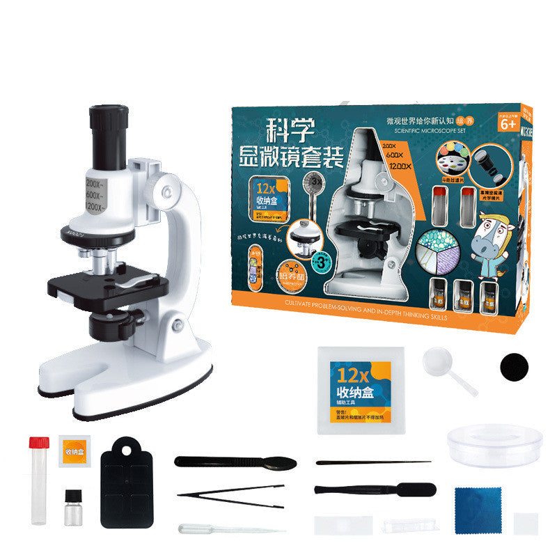 High Definition 1200x Microscope Toy Set Primary School Biological Science Experiment