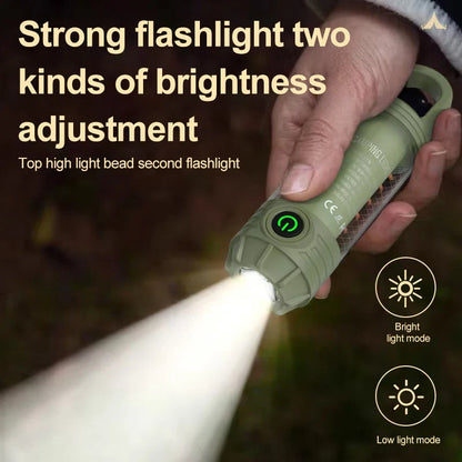 Multi Functional Camping Light Outdoor LED Night Riding Light Rechargeable Flashlight Night Light Waterproof Travel Light