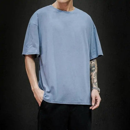 Men's Summer Solid T-Shirt – 100% Cotton Classic Tee