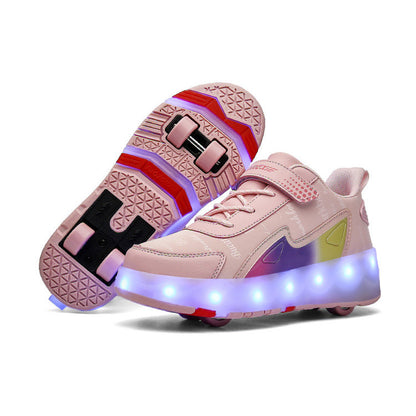 Wear-Resistant Four-Wheeled Roller Skates – Double Row PU Wheels for Indoor and Outdoor Use