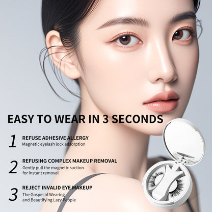 Magnetic False Eyelashes Integrated Storage Box Glue-free Magnet False Eyelashes Natural Makeup Tools With Applicator