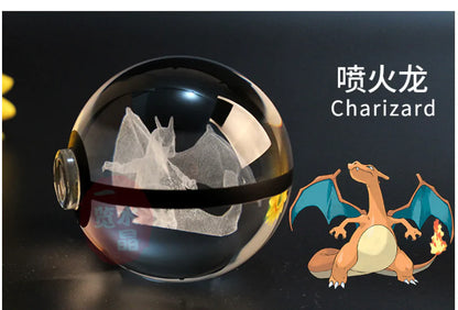 80mm Diameter Crystal Glass Ball with Rotating LED Lamp Base