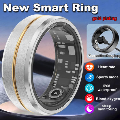 2024 Smart Ring Men Women IP68 Waterproof Heart Rate Blood Oxygen Sleep Health Monitor Sport Fitness Health Ring for Android IOS