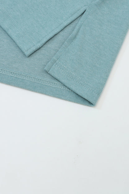 Green Color block Striped Bishop Sleeve Top