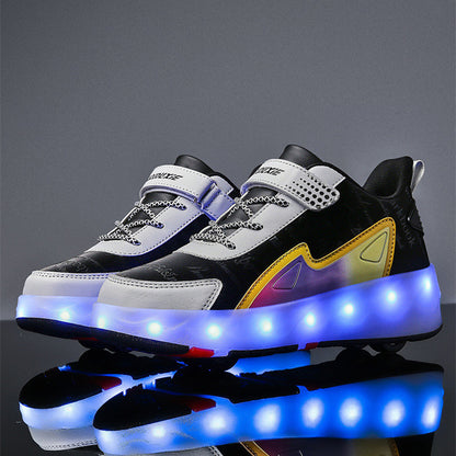 Wear-Resistant Four-Wheeled Roller Skates – Double Row PU Wheels for Indoor and Outdoor Use