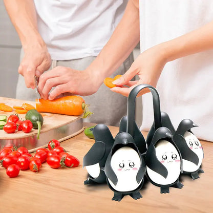 Penguin-Shaped Boiled Egg Cooker – 3-in-1 Egg Holder for Cooking, Serving, and Storage
