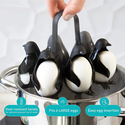 Penguin-Shaped Boiled Egg Cooker – 3-in-1 Egg Holder for Cooking, Serving, and Storage