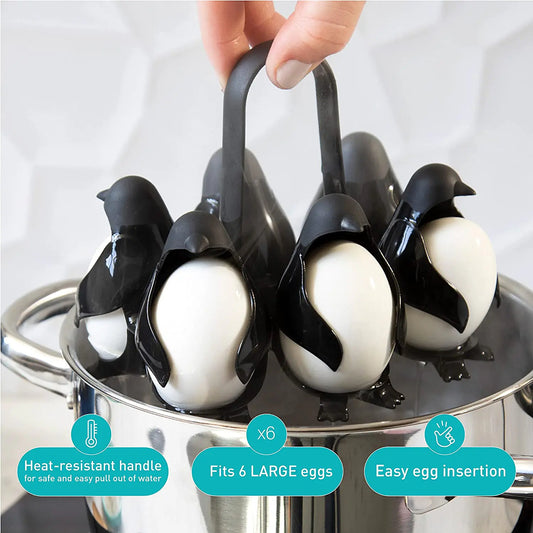 Penguin-Shaped Boiled Egg Cooker – 3-in-1 Egg Holder for Cooking, Serving, and Storage
