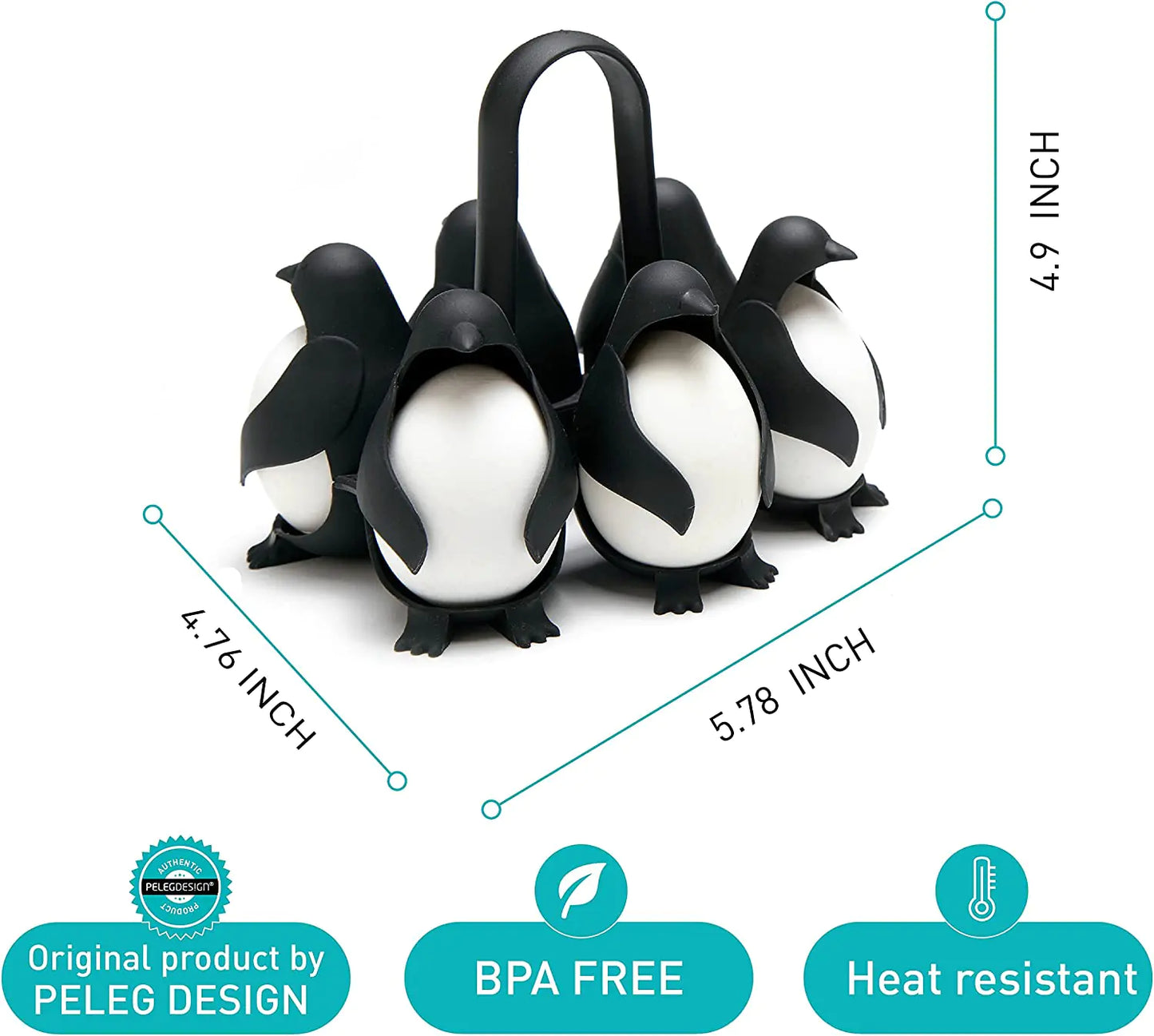 Penguin-Shaped Boiled Egg Cooker – 3-in-1 Egg Holder for Cooking, Serving, and Storage