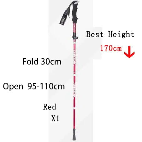 Foldable Outdoor Trekking Pole – Lightweight Adjustable Hiking Stick for Camping and Walking